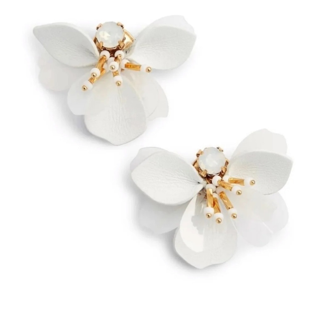 $88 Kate Spade vibrant life earrings in white leather